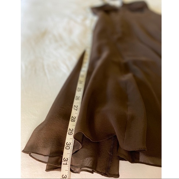 BCBG MAX AZRIA Chiffon Sequin Halter Dress, Brown - Picture 9 of 10